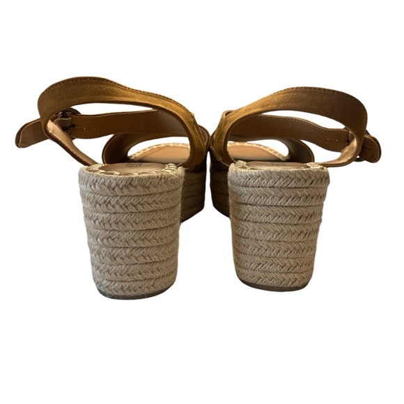 Seychelles Saddle Brown Faux Suede Leather Platform Wedge Espadrilles Size 7.5 - Picture 9 of 11